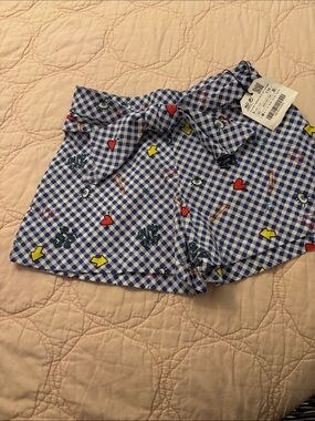 ZARA Girls New Gingham Shorts,5